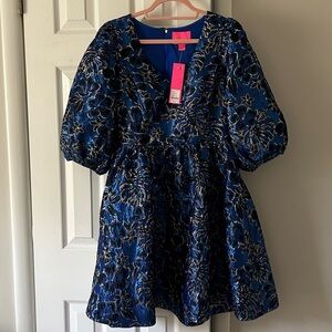 NWT Lilly Pulitzer Calyssa Dress-Twilight Floral Brocade